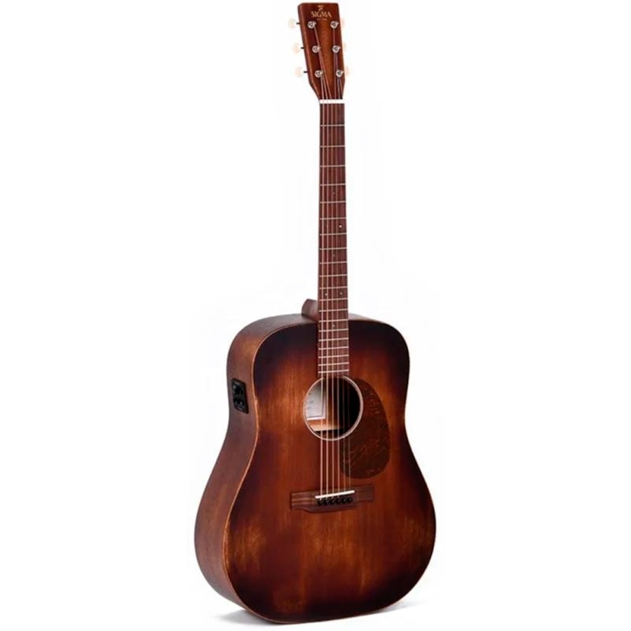 Violão Sigma DM-15E AGED Natural Satin Standard Series Aço Eletroacústico