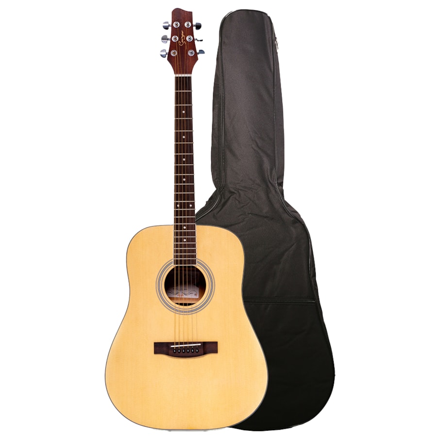 Violão Smiger GN81D NS Natural Fosco Eletroacústico Folk Aço C/ Bag e Afinador Violão Smiger GN81D NS Natural Fosco Eletroacústico Folk Aço C/ Bag e Afinador