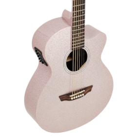 Violão Strinberg CA50C PK Pink Sparkle Full Sparkle Cromo Eletroacústico Aço