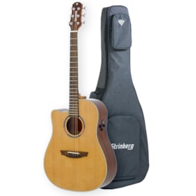 Violão Strinberg DD1C LH Natural Satin Canhoto Diamond Series Folk Aço com Bag