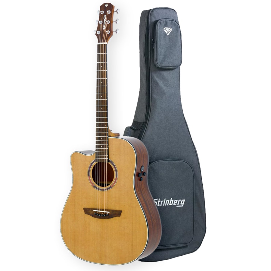 Violão Strinberg DD1C LH Natural Satin Canhoto Diamond Series Folk Aço com Bag