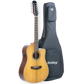 Violão Strinberg DD3SC RT Natural Satin 12 Cordas Diamond Series Folk Aço com Bag Violão Strinberg DD3SC RT Natural Satin 12 Cordas Diamond Series Folk Aço com Bag