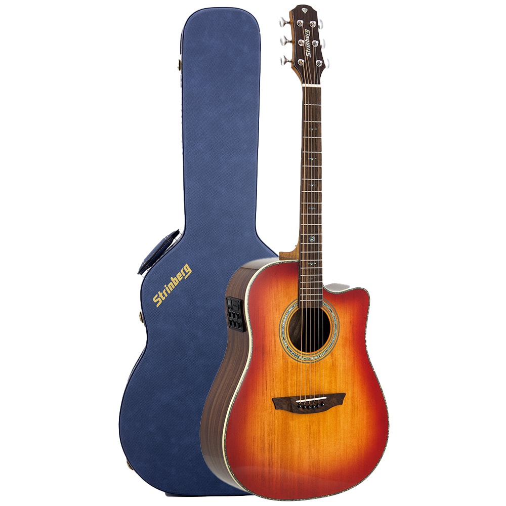 Violão Strinberg DD5SC CB Cherry Burst Linha Diamond De Aço C/ Case