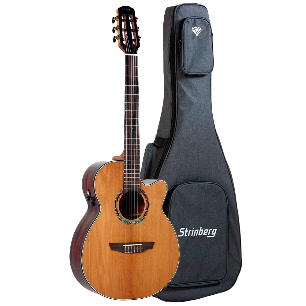 Violão Strinberg DN3SC RT NS Natural Satin Eletroacústico Artistico de Nylon C/ Bag