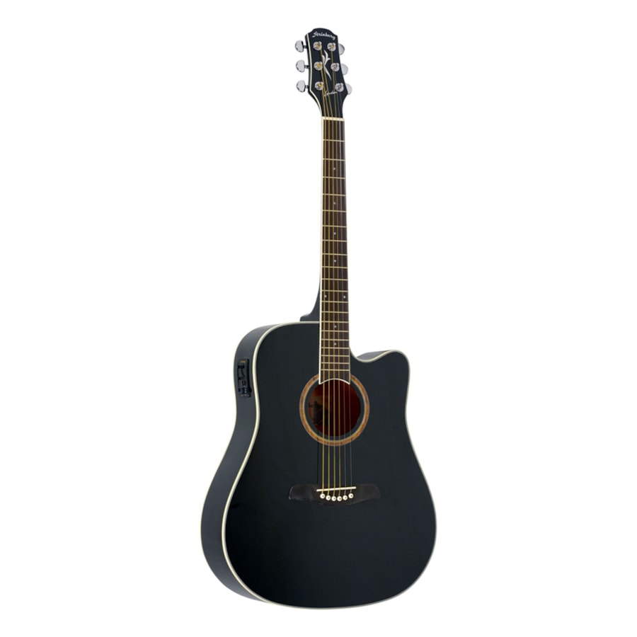 Violão Strinberg London LE30C BK Euro Series Folk de Aço C/ Afinador Preto