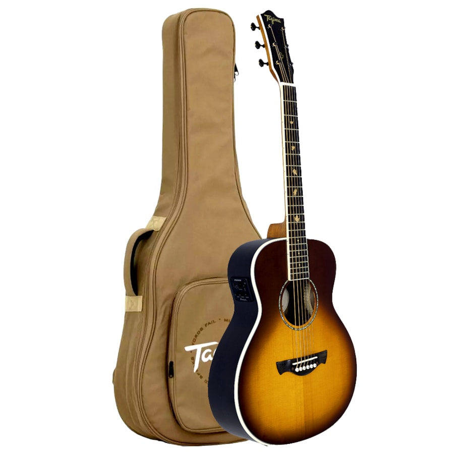 Violão Tagima Barrie Canada Cherryburst CB Mini Auditorium Aço Pré Fishman C/ Bag Violão Tagima Barrie Canada Cherryburst CB Mini Auditorium Aço Pré Fishman C/ Bag