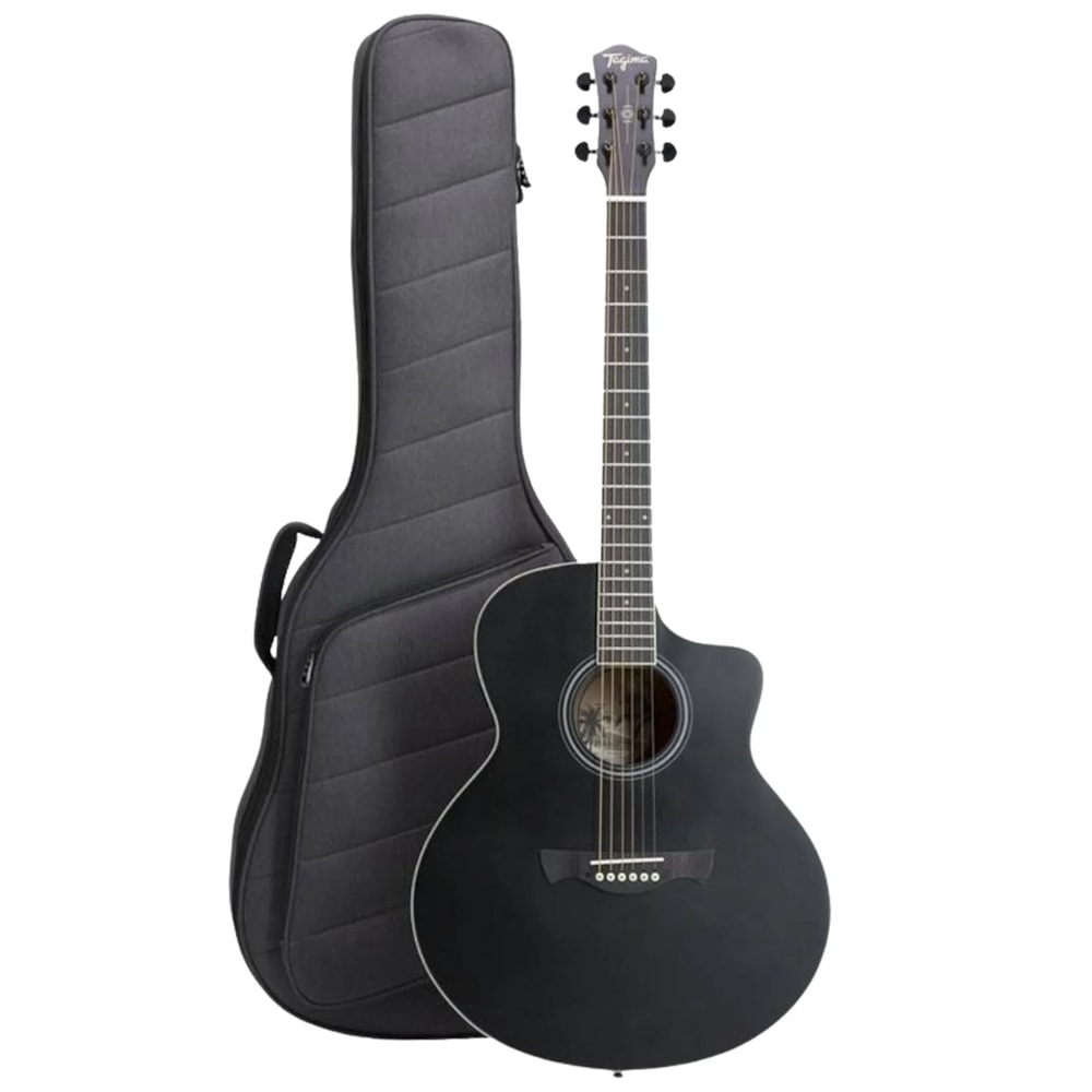 Violão Tagima Hampton Eletroacústico Aço Black Com Bag