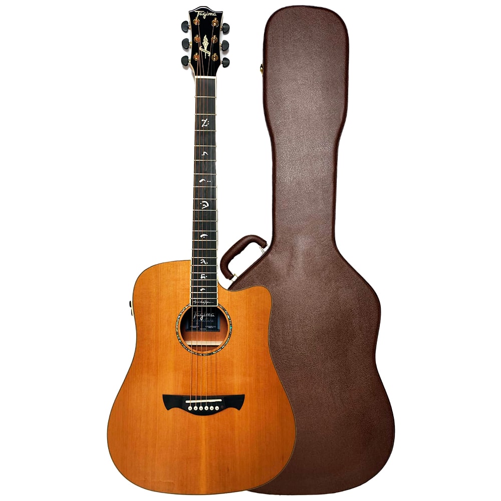 Violão Tagima Juninho Afram EQ Signature Series Folk de Aço Natural C/ Case