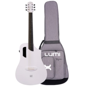 Violão Tagima Lumi-X Smart GRW HPL 36 Mini White Sparkle Aço C/ Efeitos e Bag
 
