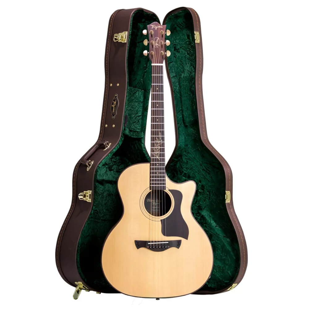 Violão Tagima Olive Grace Signature Cacau Santos C/ Case NTOP Eletroacustico Aço