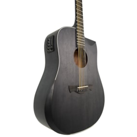 Violão Tagima TBW-300 BK Black Wood Series Preto Fosco Eletroacústico Folk Half Cutaway Aço
