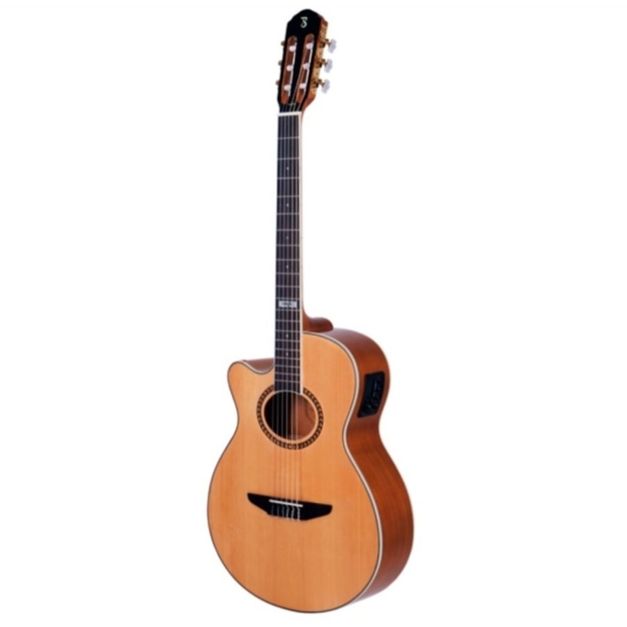Violão Tagima Vegas NS LH America Series Mini Jumbo De Nylon C/ Afinador Natural Fosco Canhoto
