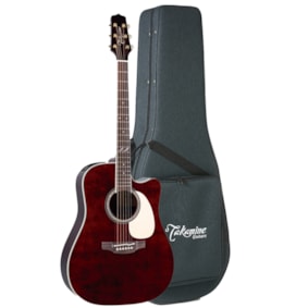 Violão Takamine Japonês JJ325S RCL Red Stain Eletroacústico Aço C/ Semi Case