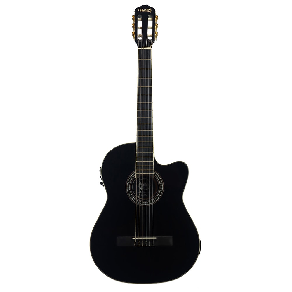 Violão Tonante VTLSC1954P Linha Lorenzzo Flat 39" de Nylon Preto C/ Afinador