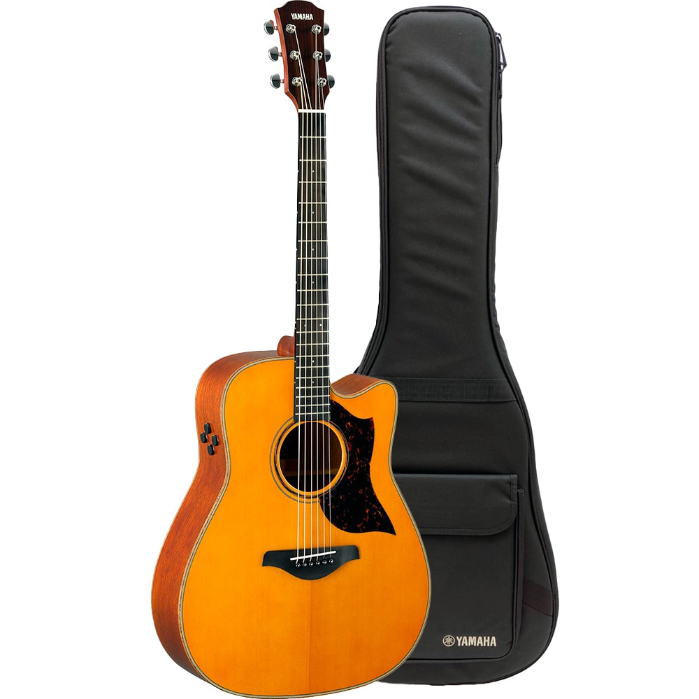 Violão Yamaha A3M II VN Vintage Natural Eletroacústico Aço C/ Bag
